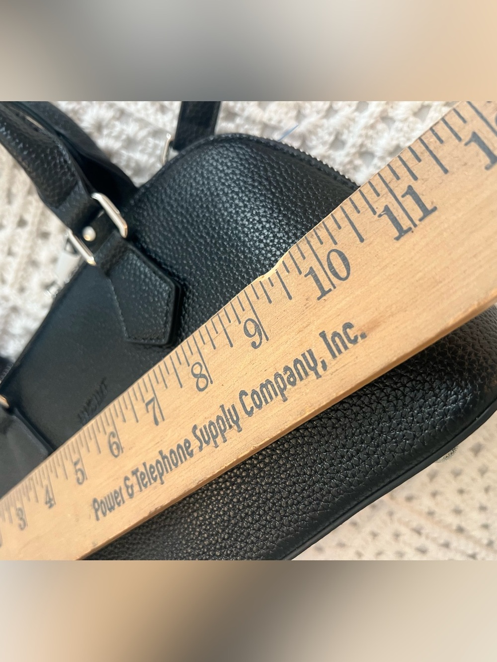HKCLUF Black Adjustable Strap Bag Vegan Leather New - Picture 4 of 8